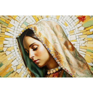 Mauro Ferretti Wandafbeelding Madonna met lijst 72x4x102 cm