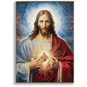 Mauro Ferretti Wandafbeelding Jezus met lijst 72x4x102 cm