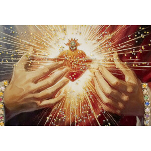 Mauro Ferretti Wandafbeelding Jezus met lijst 72x4x102 cm
