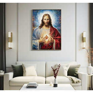 Mauro Ferretti Wandafbeelding Jezus met lijst 72x4x102 cm