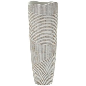 Mauro Ferretti Vaas Hout Ø 19x55 cm wit