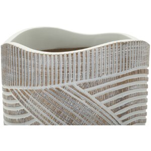 Mauro Ferretti Vaas Hout Ø 19x55 cm wit