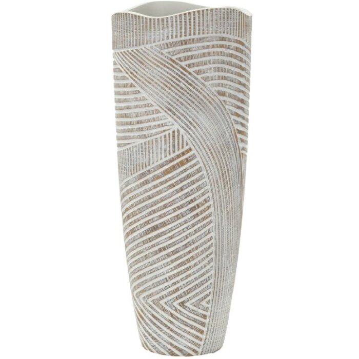 Mauro Ferretti Vaas Hout Ø 18x45 cm roomwit