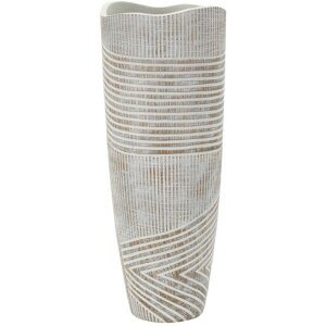 Mauro Ferretti Vaas Hout Ø 18x45 cm roomwit