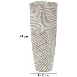 Mauro Ferretti Vaas Hout Ø 18x45 cm roomwit