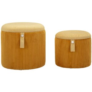Bolzano Pouf Set met opbergruimte Senfgeel 2-delig...