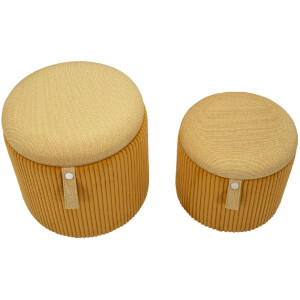 Bolzano Pouf Set met opbergruimte Senfgeel 2-delig...
