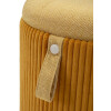 Bolzano Pouf Set met opbergruimte Senfgeel 2-delig Ø38x38cm Ø32x28cm Polyester MDF