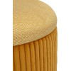 Bolzano Pouf Set met opbergruimte Senfgeel 2-delig Ø38x38cm Ø32x28cm Polyester MDF