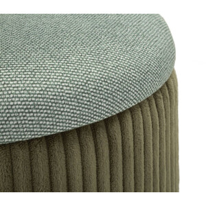 Bolzano Pouf Set 2-delig groen Ø38x38 cm en Ø32x28 cm met opbergruimte
