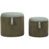 Bolzano Pouf Set 2-delig groen Ø38x38 cm en Ø32x28 cm met opbergruimte