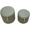 Bolzano Pouf Set 2-delig groen Ø38x38 cm en Ø32x28 cm met opbergruimte
