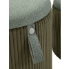 Bolzano Pouf Set 2-delig groen Ø38x38 cm en Ø32x28 cm met opbergruimte