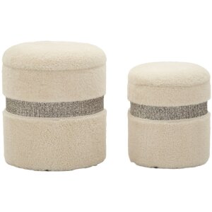 Saint-Moritz Puff-Set 2-delig Creme Ø40x47 cm...