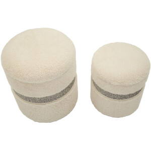 Saint-Moritz Puff-Set 2-delig Creme Ø40x47 cm...