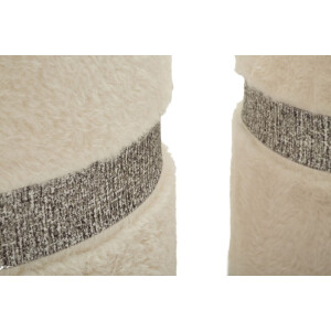Saint-Moritz Puff-Set 2-delig Creme Ø40x47 cm Ø32x38 cm met opbergruimte