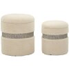Saint-Moritz Puff-Set 2-delig Creme Ø40x47 cm Ø32x38 cm met opbergruimte