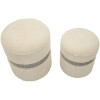 Saint-Moritz Puff-Set 2-delig Creme Ø40x47 cm Ø32x38 cm met opbergruimte
