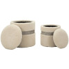 Saint-Moritz Puff-Set 2-delig Creme Ø40x47 cm Ø32x38 cm met opbergruimte