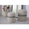 Saint-Moritz Puff-Set 2-delig Creme Ø40x47 cm Ø32x38 cm met opbergruimte