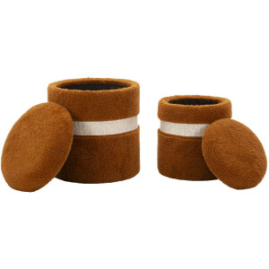 Saint-Moritz Opbergkruk Set 2-delig Ø40x47cm Ø32x38cm Bruin
