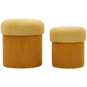 Aspen Puff Set met opbergruimte Senfgeel 2-delig...