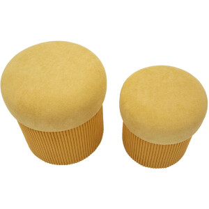 Aspen Puff Set met opbergruimte Senfgeel 2-delig...