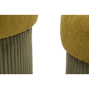 Aspen Pouf Set met opbergruimte groen 2-delig Ø42x44cm Ø35x37cm polyester velours