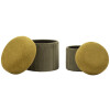 Aspen Pouf Set met opbergruimte groen 2-delig Ø42x44cm Ø35x37cm polyester velours