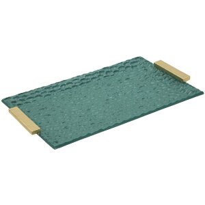Grent Tablett 34x19,5x3 cm Groen Goud Polyresin...
