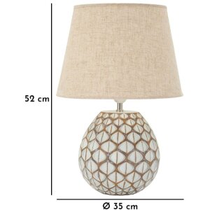 Mauro Ferretti Tafellamp Tibet Ø35x52 cm White Wash E27