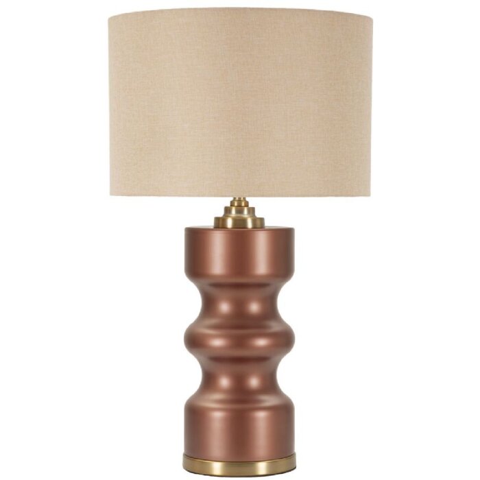 Rosenthal tafellamp glas bruin goud Ø40.5x69.5cm E27 stoffen kap