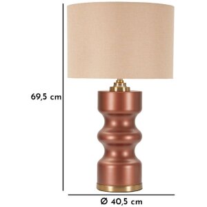 Rosenthal tafellamp glas bruin goud Ø40.5x69.5cm E27 stoffen kap
