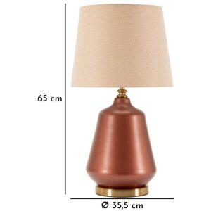 Rosenthal Tafellamp Glas Bruin Goud Ø35.5x65cm E27