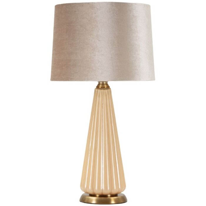 Perly tafellamp Ø36,5x68,5cm Glas Goud Stoffen Kap E27 max 40W
