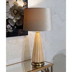 Perly tafellamp Ø36,5x68,5cm Glas Goud Stoffen Kap E27 max 40W