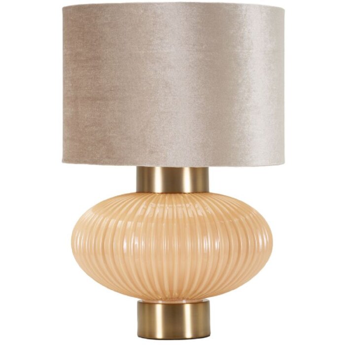 Perly tafellamp Ø33x49 cm Glas IJzer Stof Parelmmoer Goud E27 max 40W