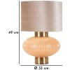 Perly tafellamp Ø33x49 cm Glas IJzer Stof Parelmmoer Goud E27 max 40W