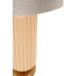 Perly tafellamp Geribbeld glas Voet Stofkap Parelmmoer Goud ø35,5x64cm E27