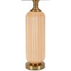 Perly tafellamp Geribbeld glas Voet Stofkap Parelmmoer Goud ø35,5x64cm E27