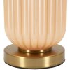 Perly tafellamp Geribbeld glas Voet Stofkap Parelmmoer Goud ø35,5x64cm E27