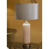 Perly tafellamp Geribbeld glas Voet Stofkap Parelmmoer Goud ø35,5x64cm E27