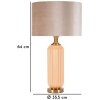 Perly tafellamp Geribbeld glas Voet Stofkap Parelmmoer Goud ø35,5x64cm E27