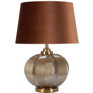 Praga Tafellamp Glas IJzer Stoff Bruin Goud Ø...