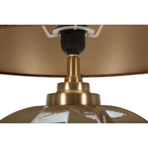 Praga Tafellamp Glas IJzer Stoff Bruin Goud Ø 40,5x57cm E27 max 40W