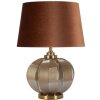 Praga Tafellamp Glas IJzer Stoff Bruin Goud Ø 40,5x57cm E27 max 40W
