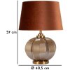 Praga Tafellamp Glas IJzer Stoff Bruin Goud Ø 40,5x57cm E27 max 40W
