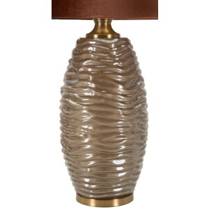 Prague Tafellamp Glas IJzer Stof Bruin Goud Ø45.5x79cm E27 max40W