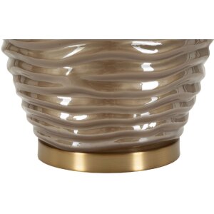 Prague Tafellamp Glas IJzer Stof Bruin Goud Ø45.5x79cm E27 max40W