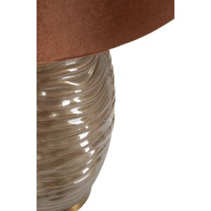 Prague Tafellamp Glas IJzer Stof Bruin Goud Ø45.5x79cm E27 max40W